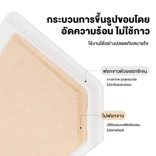 กระดาษกรองกาแฟ หนาพิเศษ กระดาษดริป คุณภาพสูง ใช้งานง่าย แบบหนา ไม่มีเศษกระดาษ 100แผ่น/1แพ็ค