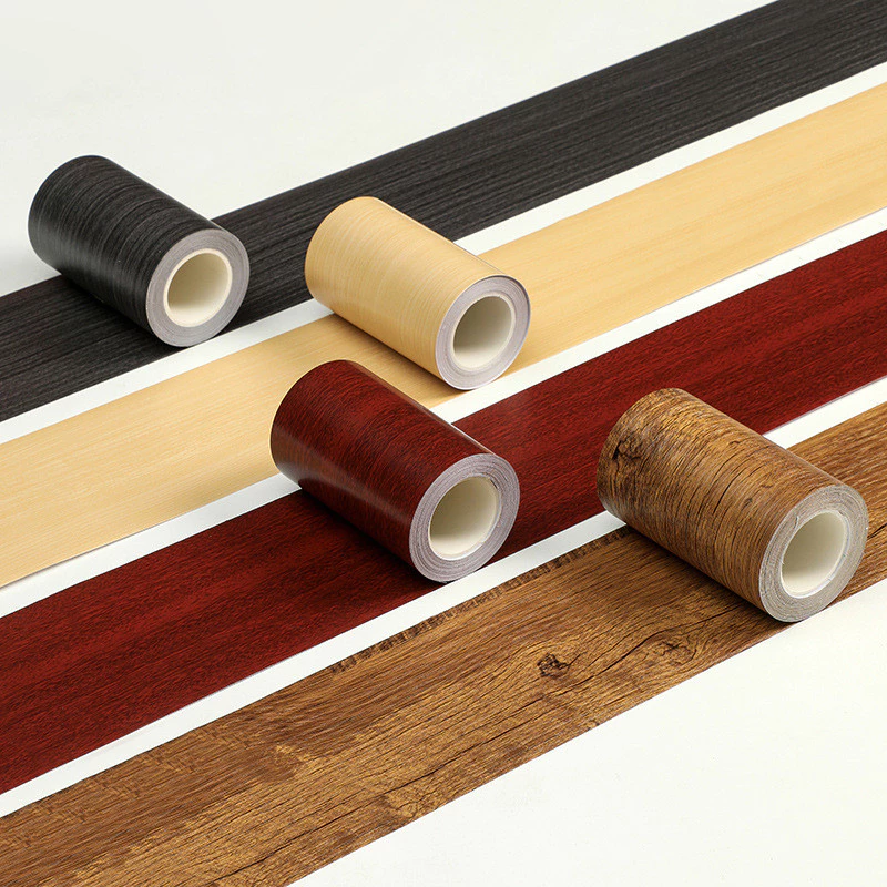 เทปลายไม้ PVC มีกาวในตัว เทปติดขอบผนัง กรอบประตู กันน้ำ Wallpaper Tape 10cm x 10m