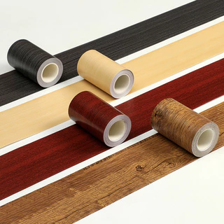 เทปลายไม้ PVC มีกาวในตัว เทปติดขอบผนัง กรอบประตู กันน้ำ Wallpaper Tape 10cm x 10m