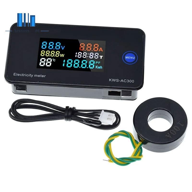 KWS-AC300 AC 50-300V Power Energy Meter LED AC Wattmeter LED AC Wattmeter 0-100A เครื่องตรวจจับ