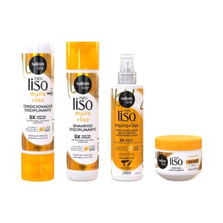 Kit Meu Liso Muito + Liso com Spray Defrizante Protetor Térmico