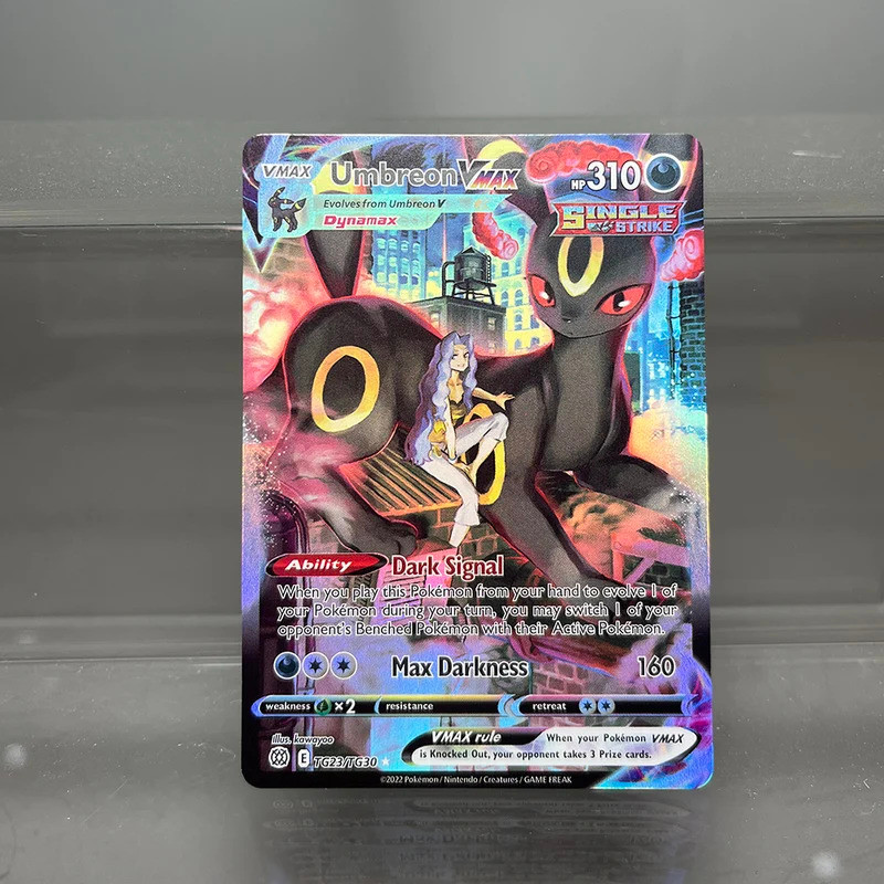Pokémon & Shield Series การ์ดโฮโลแกรม Umbreon VMAX Palkia STAR PTCG Proxy การ์ดเกมรวบรวมการ์ดของเล่น