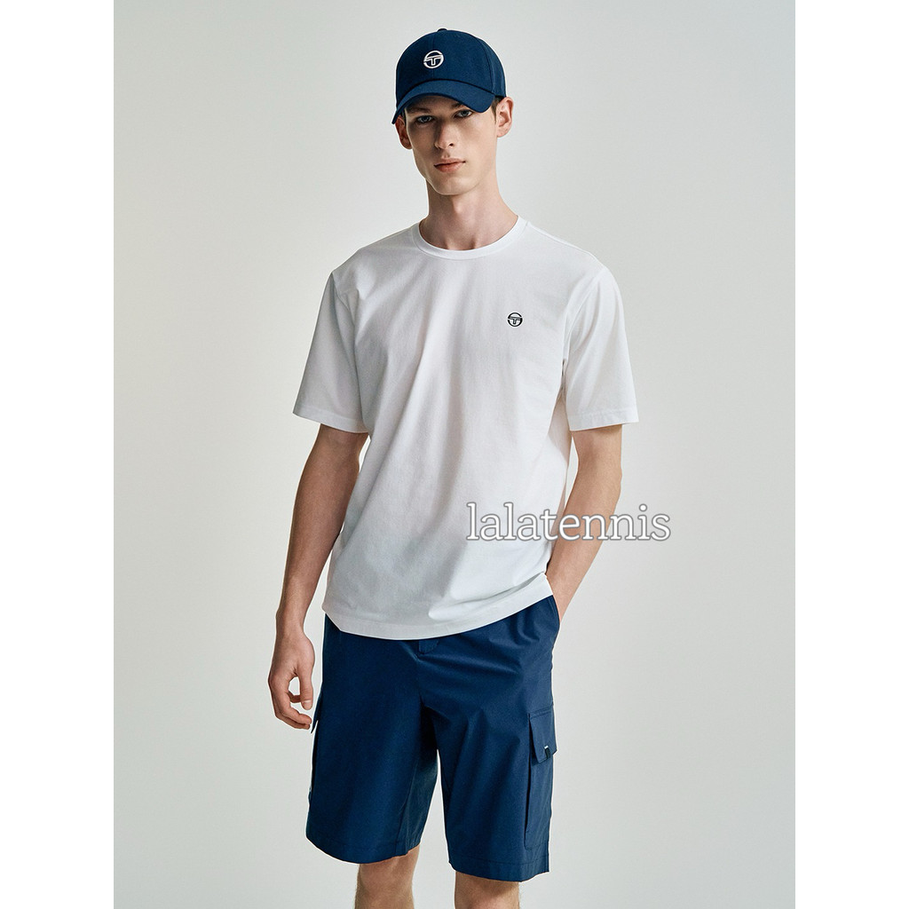 เสื้อยืดผู้ชาย Sergio Tacchini ทรงหลวม สบายตัว ทำจากผ้าฝ้ายบริสุทธิ์ 100%