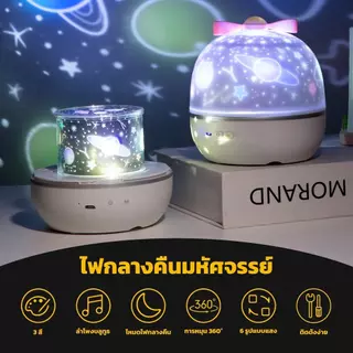 กล่องดนตรีไฟ LED หมุนท้องฟ้าเต็มไปด้วยดวงดาวสุดโรแมนติก ไฟกลางคืนโปรเจคเตอร์ดวงดาวบนท้องฟ้าที่เต็มไปด้วยดวงดาว ของขวัญ