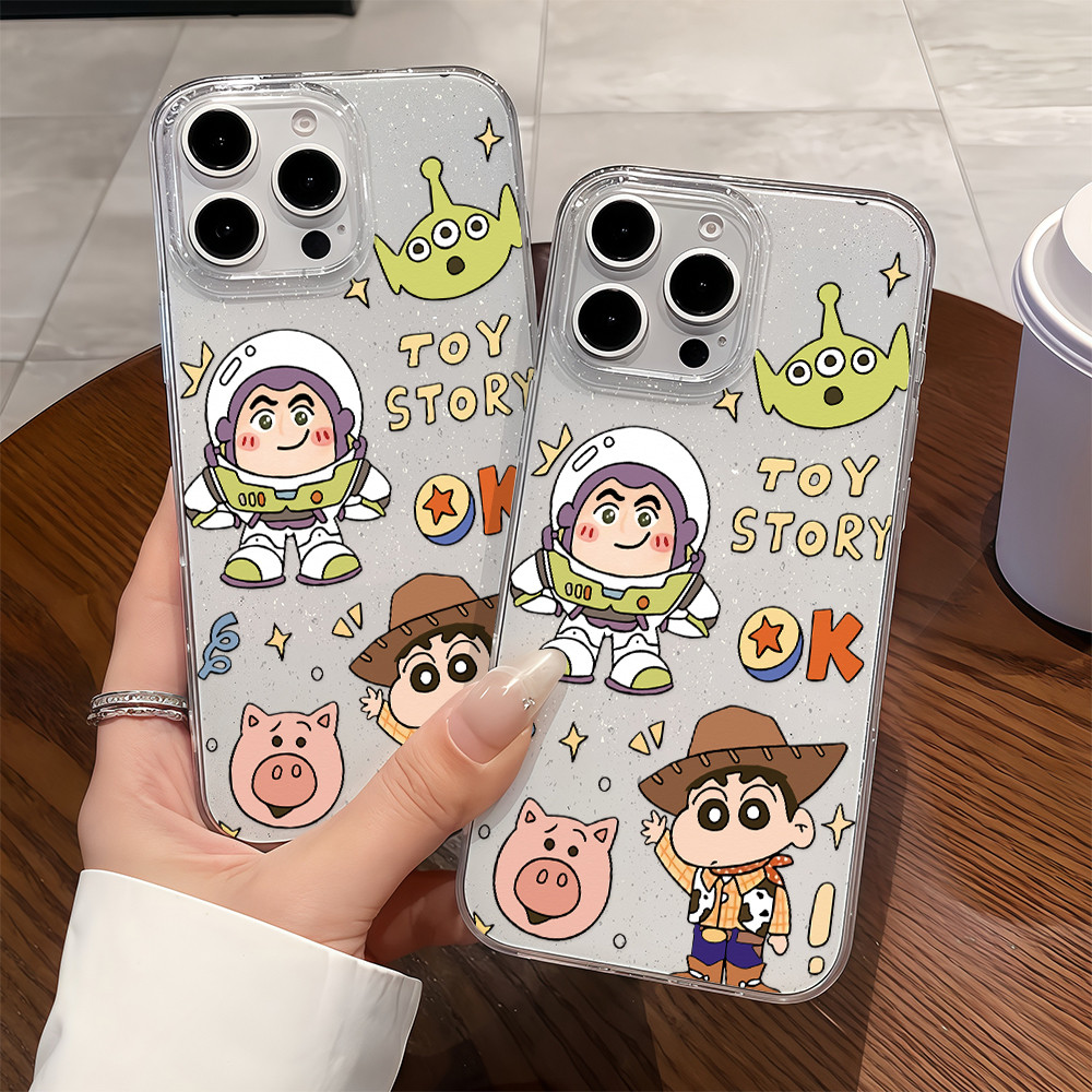 เคสโทรศัพท์ กลิตเตอร์แวววาว เคสใสนิ่มสำหรับไอโฟน For IPhone 13 14Pro 16 15  11 12Promax 6/7/8 Plus X XR XSMAX  SFGT0189