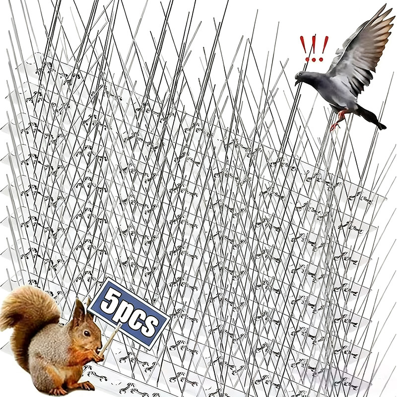 1/3/5Sets Anti Bird Squirrel Cat Repellent - สแตนเลส Anti Pigeon Repeller - กลางแจ้ง Bird Deterrent Wire Spikes