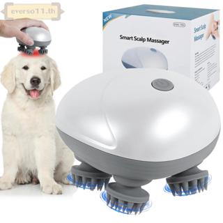 สัตว์เลี้ยงไฟฟ้านวดกันน้ํามือถือสัตว์เลี้ยงนวดหนังศีรษะ4หัวน…