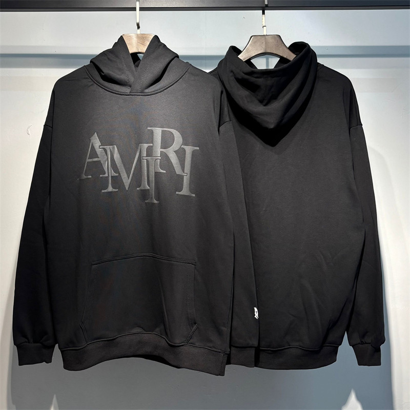 เสื้อกันหนาวพิมพ์ตัวอักษรโฟม AMIRI แขนยาว ทำจากผ้าฝ้ายแท้