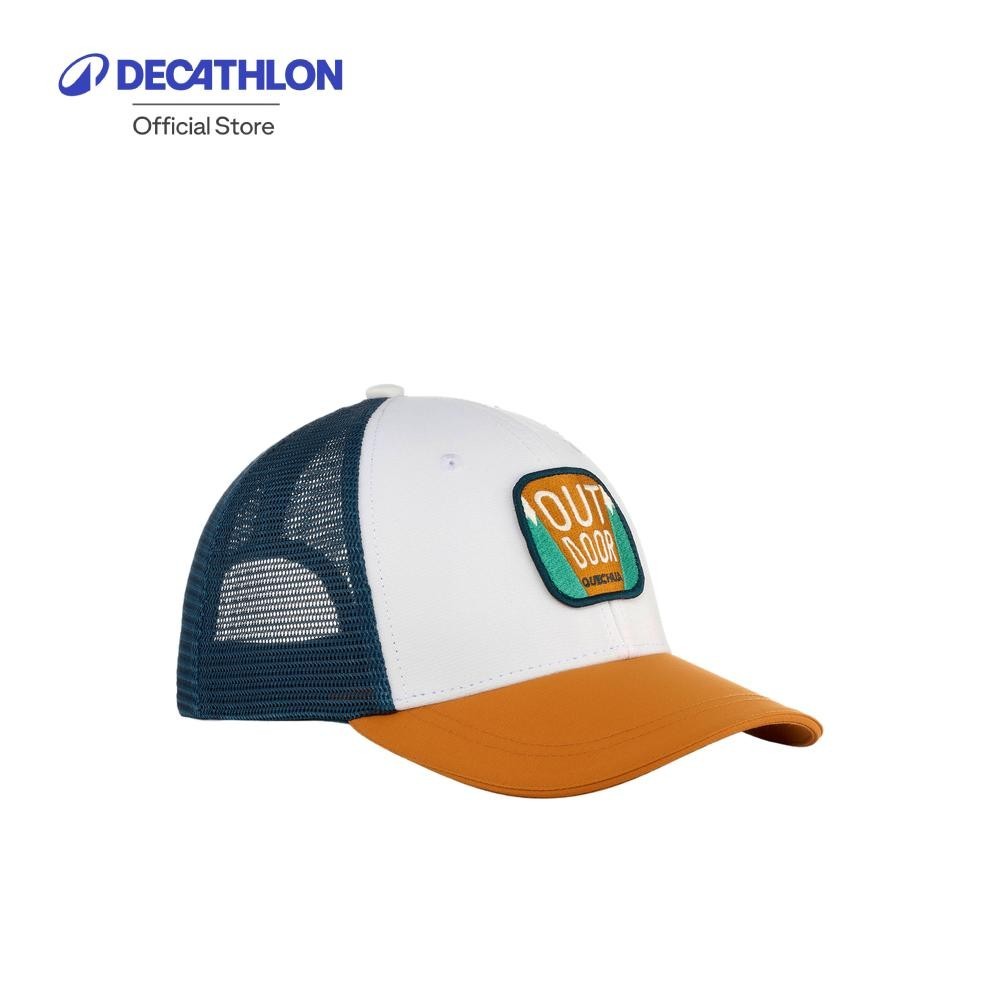Decathlon Kids’ trucker cap, MH100 - White/Blue หมวกแก๊ปหลังโปร่งสำหรับเด็กรุ่น MH100