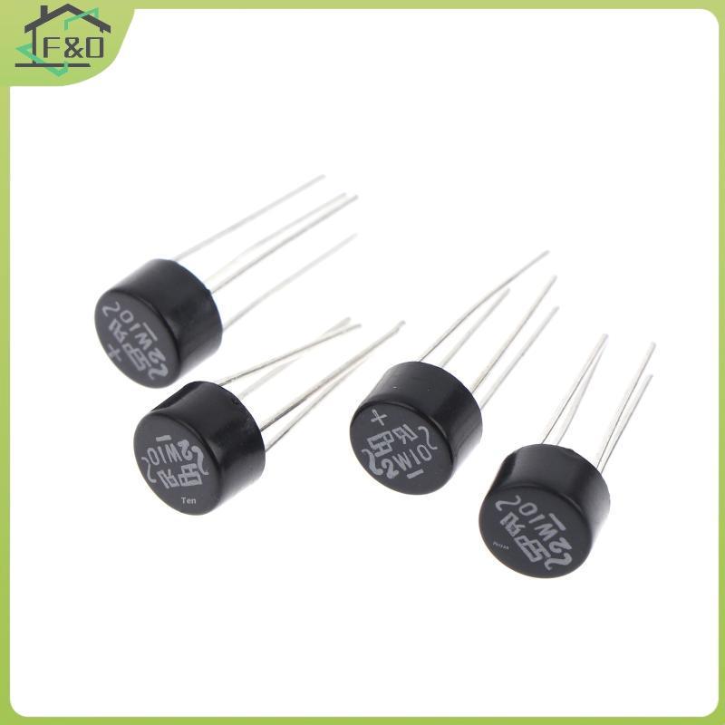 F&O 10/20/30 ชิ้นใหม่ 2W10 2A/1000V ไดโอดสะพาน Rectifier รอบ Vridge Rectifier Bridge Stack.