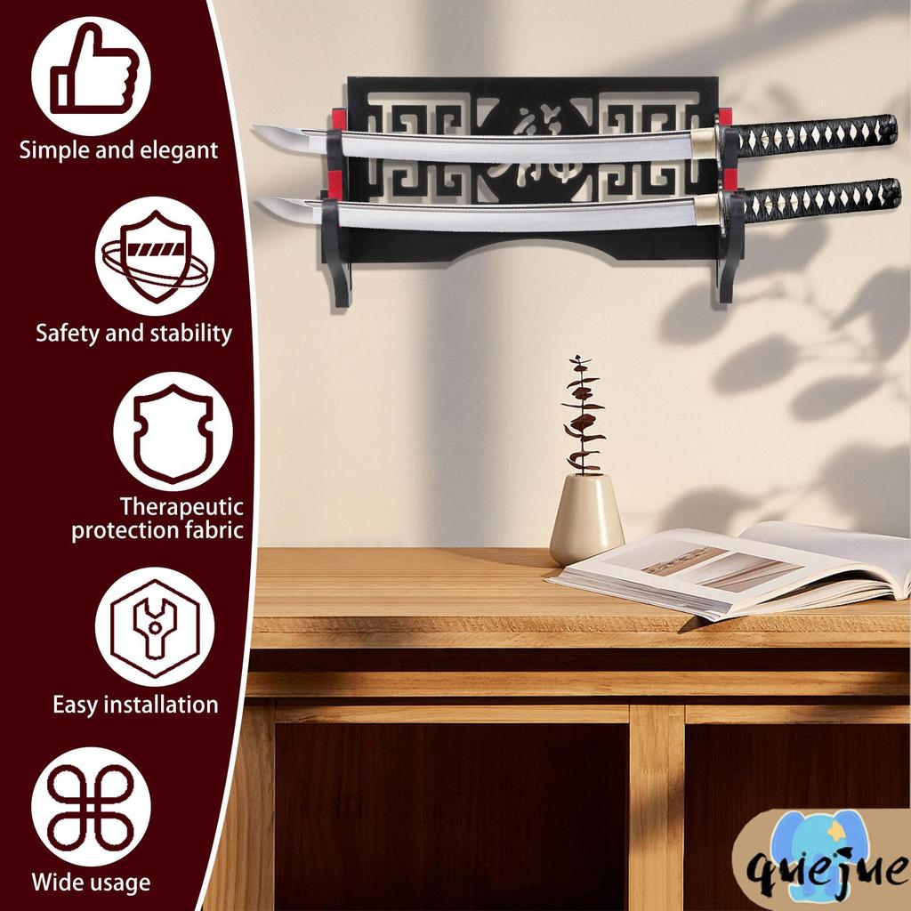 ชั้นวางโชว์ซามูไรติดผนังติดตั้งง่ายขาตั้งไม้สําหรับบ้าน ร้านค้า6222 - รูปที่ 7