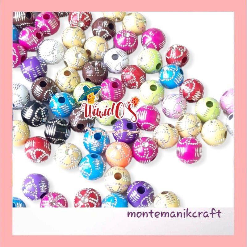 BEADS (35 ชิ้น) 7 MM MONTEMANIM CRAFT ROUND BEADS