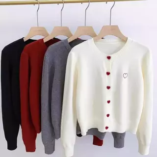 Red Berryเสื้อแจ็คเก็ตคาร์ดิแกนถักแขนยาวผูกโบว์สำหรับผู้หญิง ฤดูใบไม้ผลิและฤดูใบไม้ร่วง 88024