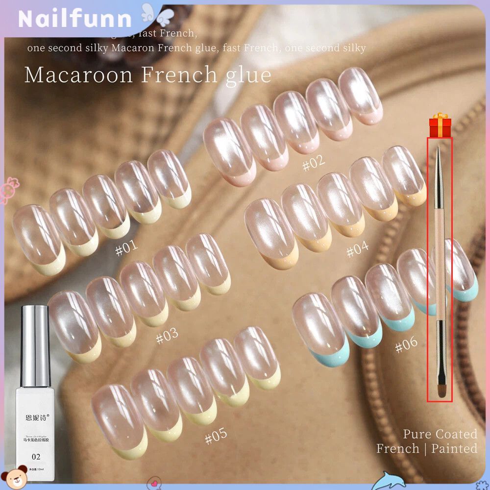 มีสินค้าพร้อมส่ง 【ของขวัญ】Annies Macaron French Leveling Nail Gel Painting Hook Edge Pull Line Photo