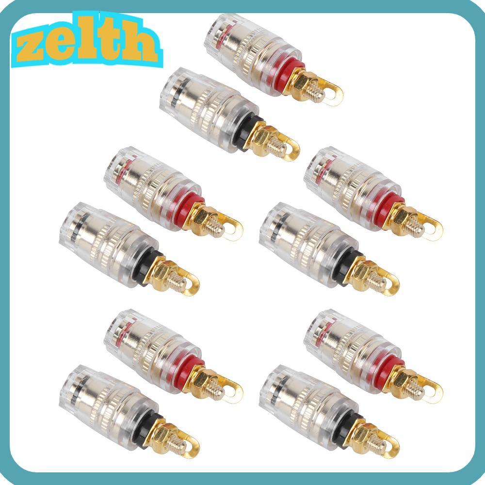 ZELTH 10 ชิ้นลําโพง Terminal Binding Post, M4*33 มิลลิเมตรทองแดง-ทอง Plated Terminal Binding Post, ส