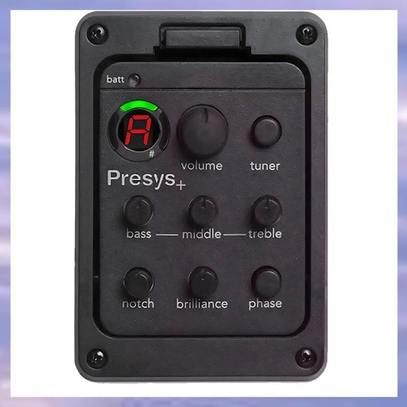 กีต้าร์โปร่ง EQ Tuner 201 Piezo Pickup, ปรีแอมป์ Onboard Equalizer 4-Band สําหรับ Presys+