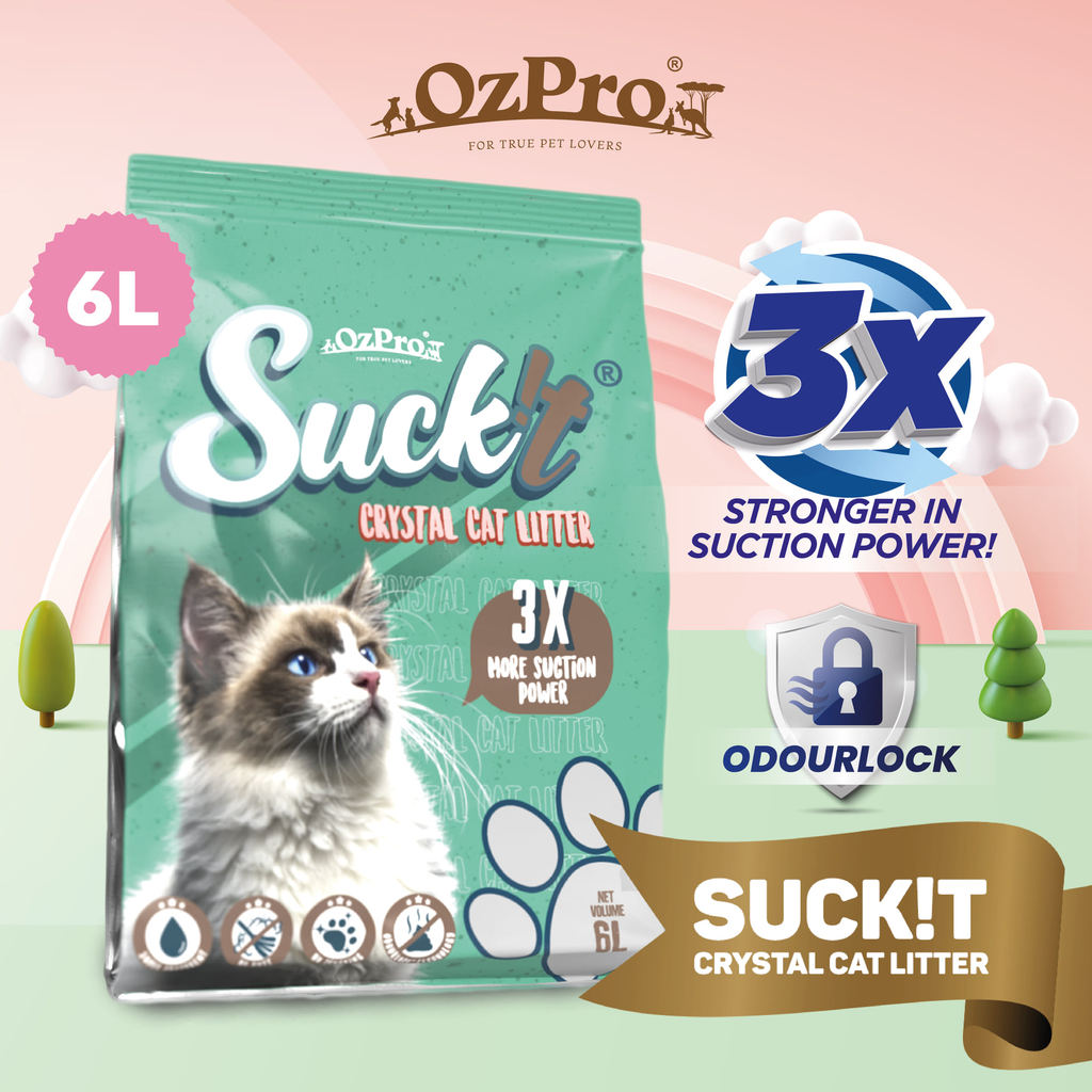 OzPro Suckit Crystal Cat Litter Pasir Kucing (6L)