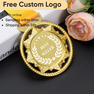 1ชิ้น ทอง, เงิน, ทองแดงโลหะรางวัลสายรุ้งริบบิ้นเหรียญฟรีที่ก…