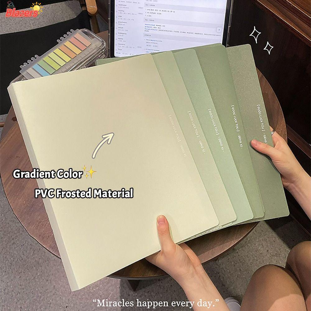 BLAZERS Test Paper Storage Booket, Gradient Color ความจุขนาดใหญ่โฟลเดอร์แฟ้ม A4, ทนทาน PP กระเป๋าแฟ้