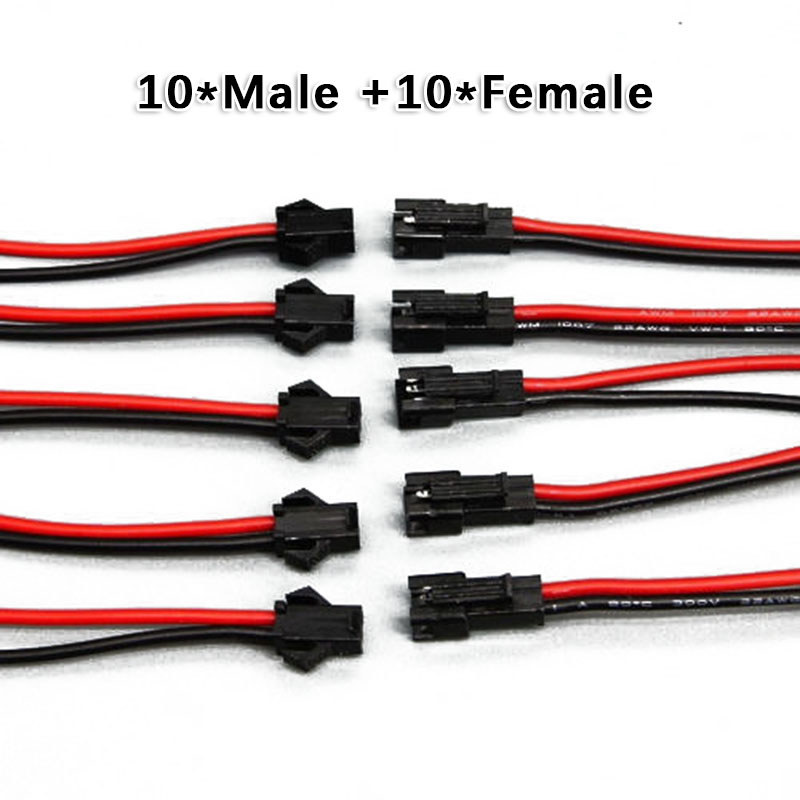 5/10 คู่15ซม.JST SM 2P 2Pinปลั๊กซ็อกเก็ตชายหญิงสีแดง/สีดําขั้วต่อสายไฟLEDแถบโคมไฟไดร์เวอร์ตัวเชื่อมต่อสายเคเบิลอะแดปเตอร์ด่วน