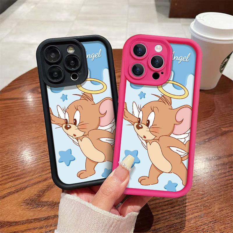 น่ารัก Tom และ Jerry Angel สําหรับ OPPO A3 PRO A94 A93 A5S A57 A77 A7 A12S Realme C20 C11 C21Y C25Y 