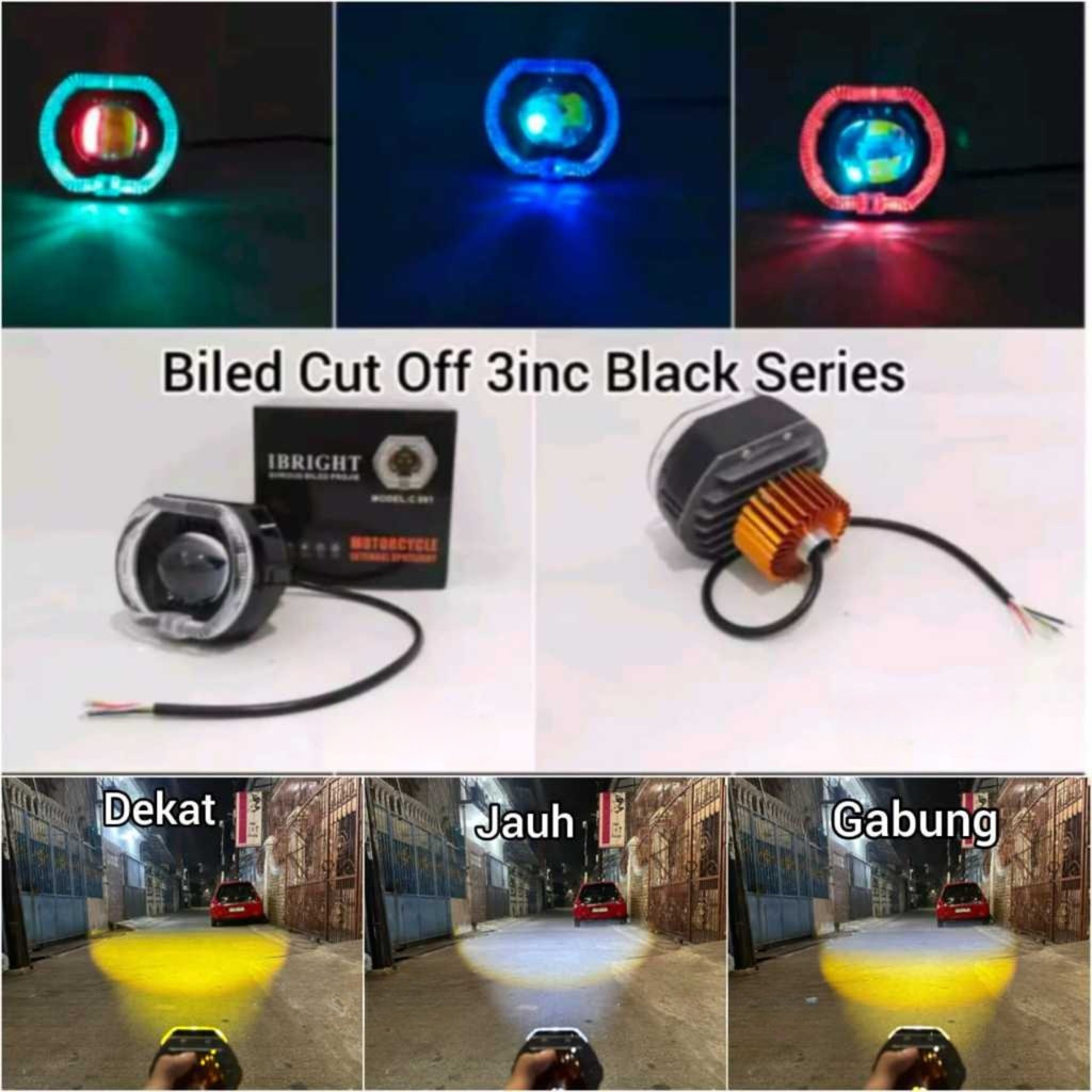 IBRIGHT C991 - โปรเจคเตอร์ Bished Cut Off 3inc Black Series High Low 5 สาย C991 Biild Ala Ala Albed