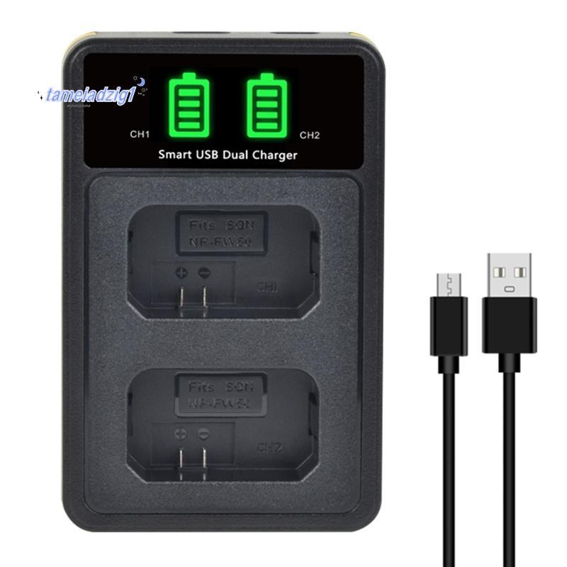 FW50 Battery Dual Charger NP-FW50 LED USB Dual Charger NP-FW50