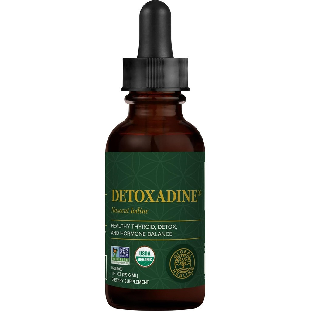 Global Healing Center - Detoxadine - Organic Nascent Liquid Iodine Supplement Drops for Thyroid Supp