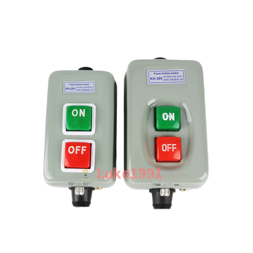 KH-305 KH-201 Three-Phase Single-Phase Motor Start Button Switch 15A 30A Power Buckle Switch Buckle