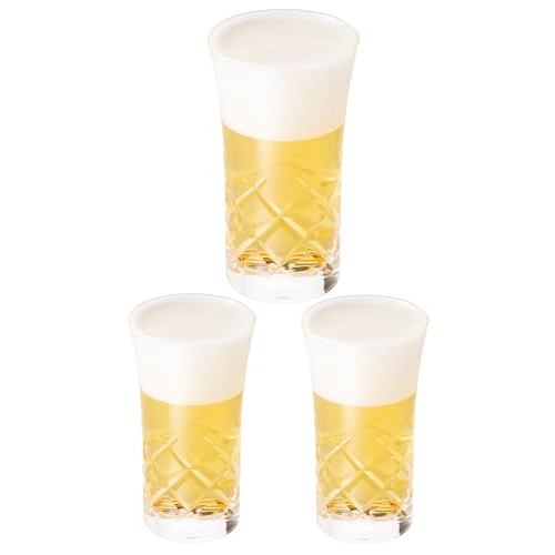 Toyo Sasaki Glass Beer Glass Cresta One Sip Beer 125ml Set of 3 Made in Japan Dishwasher Safe Glass 