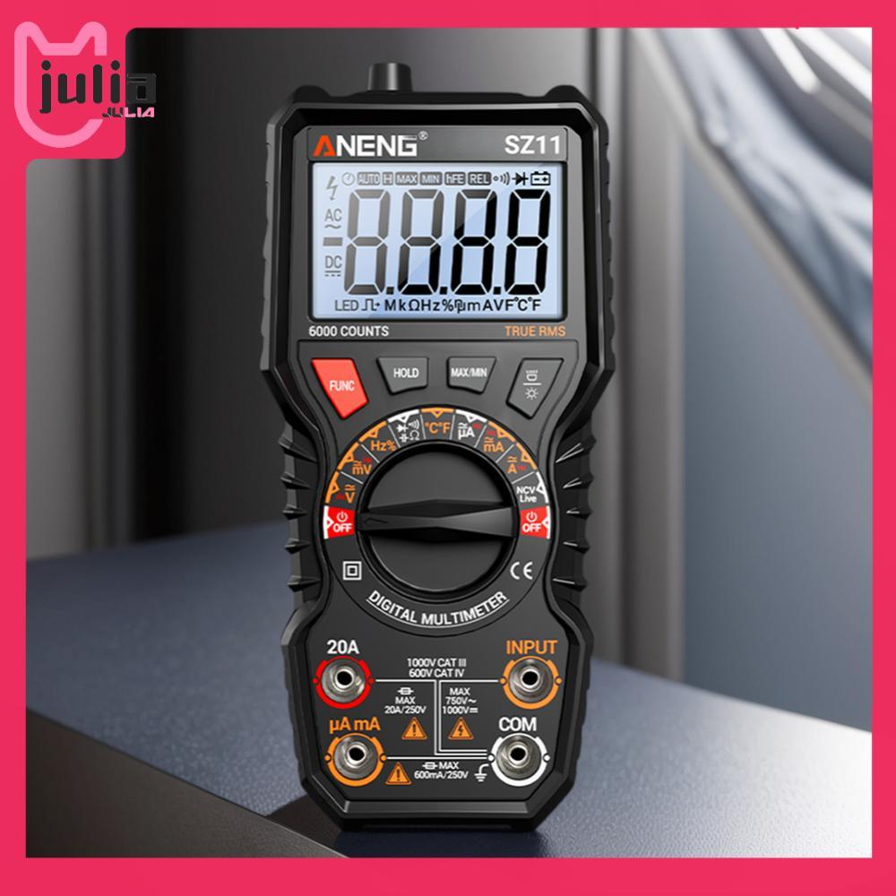 [Julia1.th] มัลติมิเตอร์แบบดิจิตอล 6000 นับ Ohm Volt Amp Meter Auto-Ranging AC/DC Capacitance Meter 