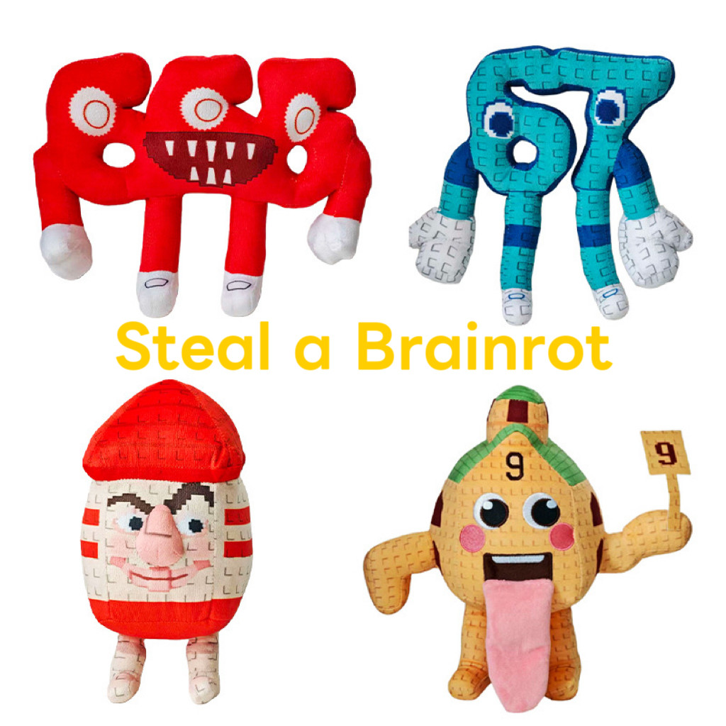Game Steal a Brainrot Merchandise Doll Cute No. 9 บ้าน 67 ของเล่นตุ๊กตาสีน้ําเงิน