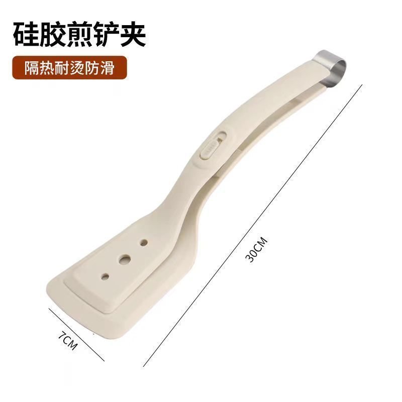 โรงงานซิลิโคนสองในหนึ่งเดียวทอดไม้พายคลิป หลากสี คลิปสเต็กทอดปลาคลิปมัลติฟังก์ชั่ครัวเรือนเครื่องครั