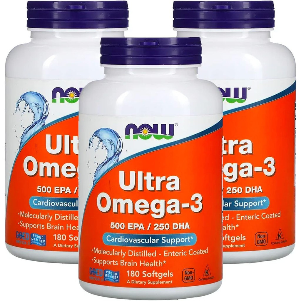 Now Foods Now Foods (3 แพ็ค) Ultra Omega-3, 180 ซอฟท์เจล