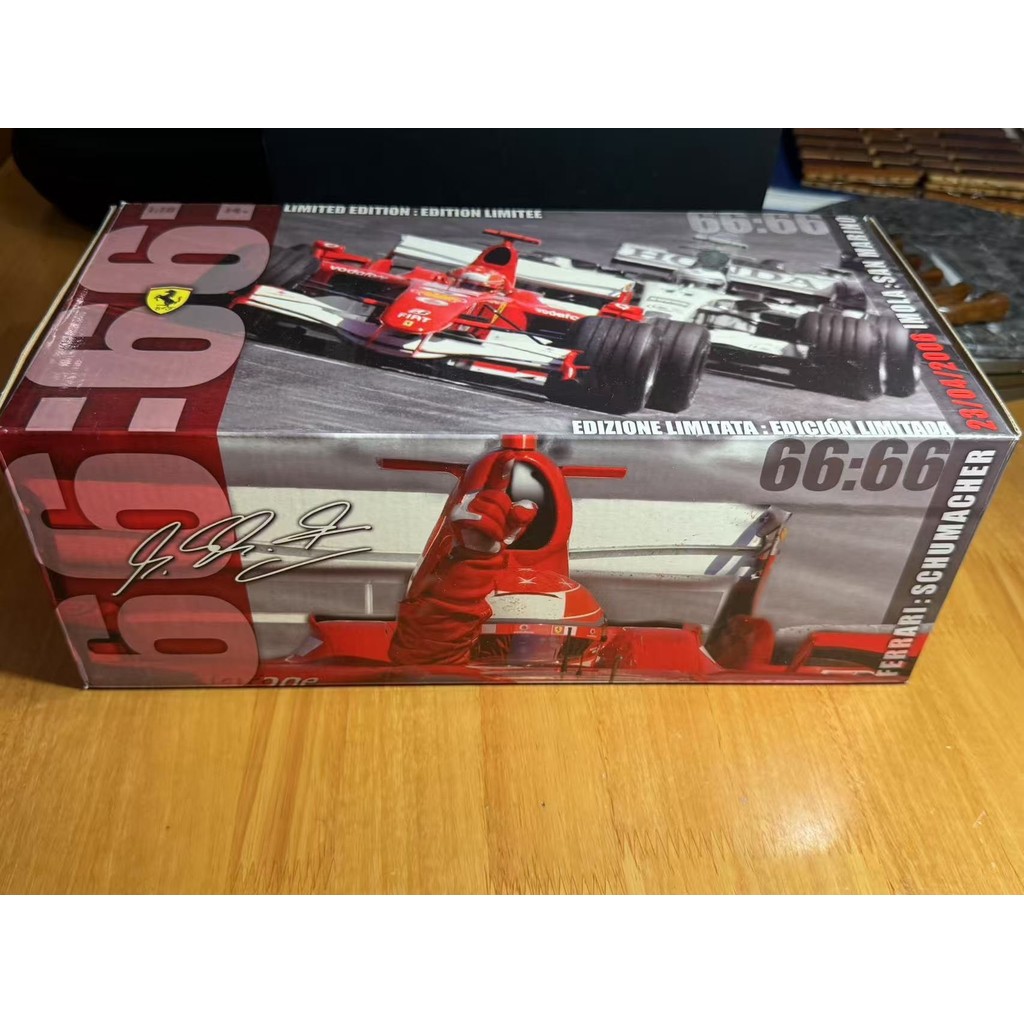 Hot Wheels 1: 18 F1 Ferrari Fleet 2006 Schumacher 66-Pole Limited Car Model, Imora Track Real Shot, 