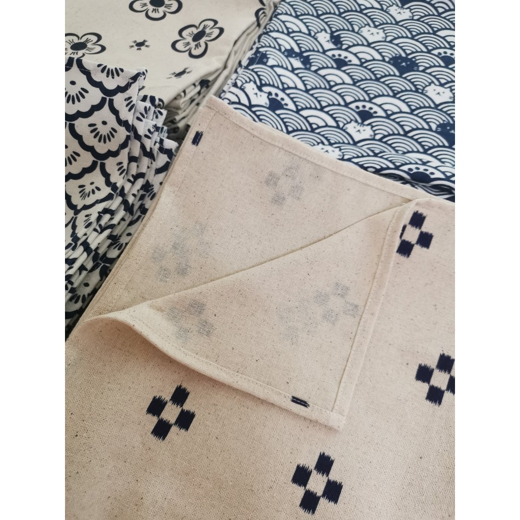 (1ชิ้น=45x50cm) ผ้าอเนกประสงค์เย็บขอบแล้ว ผ้าฝ้ายสไตลญี่ปุุ่น เนื้อคอตตอน 100% - รูปที่ 3