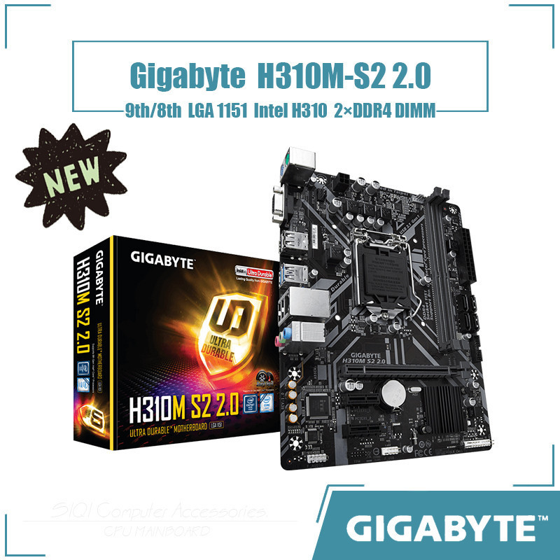 [ใหม่] เมนบอร์ด Gigabyte H310M-S2 2.0 LGA 1151 2xDDR4 DIMM ใช้ชิปเซ็ต Intel H310 Micro ATX 32GB