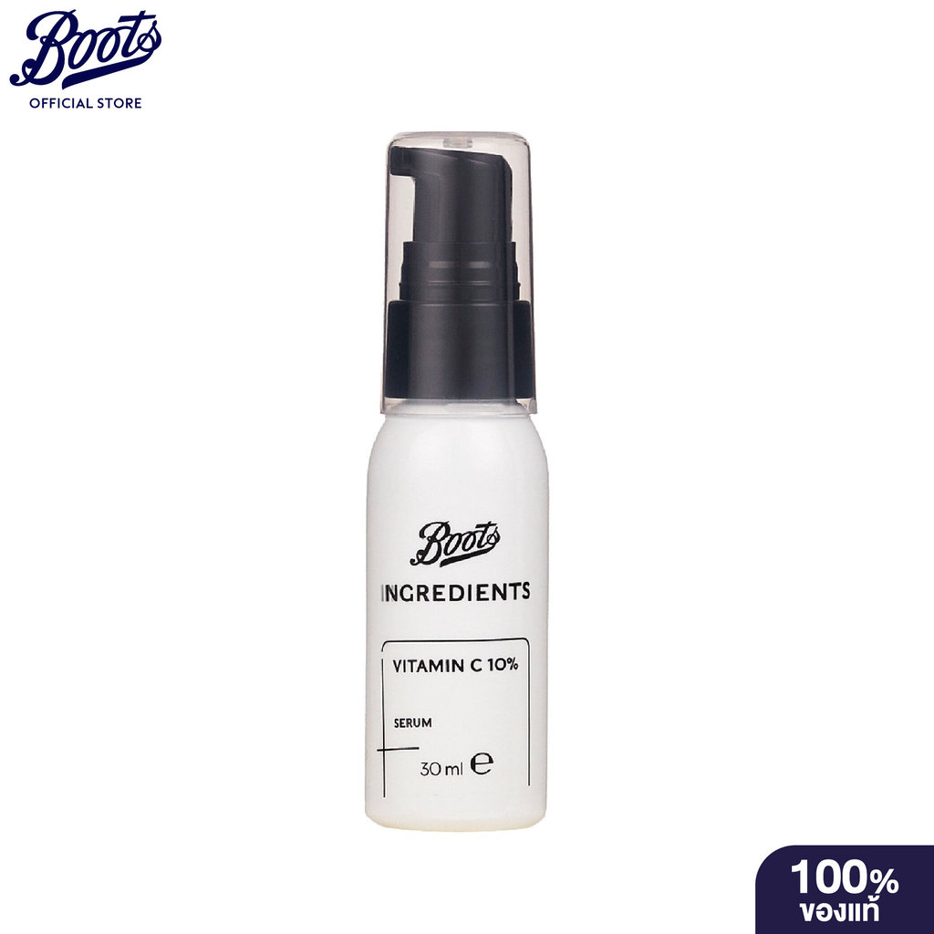 Boots Ingredients Vitamin C 10% Serum 30Ml บู๊ทส์ อินกรีเดียนส์ ไวตามิน ซี 10% เซรั่ม 30 มล.