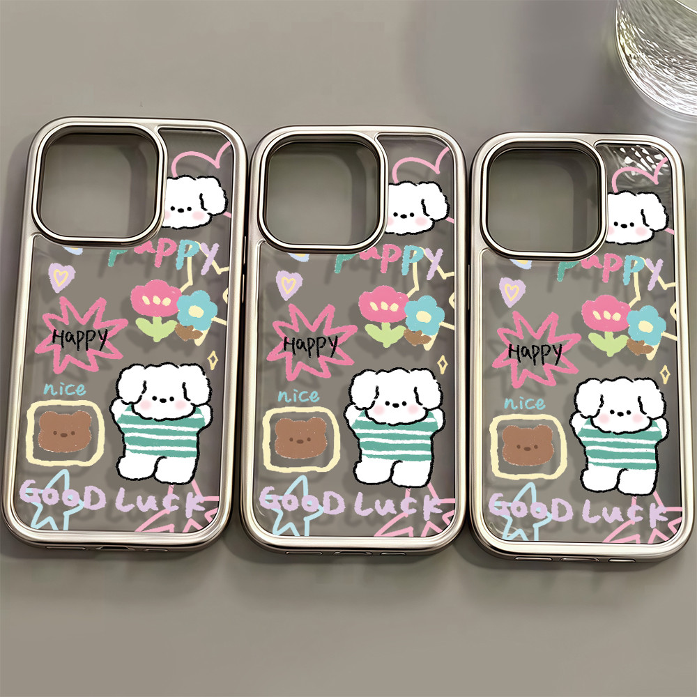 จัดส่งที่ไทย เคสมือถือ ไฮโซ น่ารัก เคสใสครอบสีเงิน For IPhone 17 16 15 14 13 11 6 7 8 plus Pro Proma