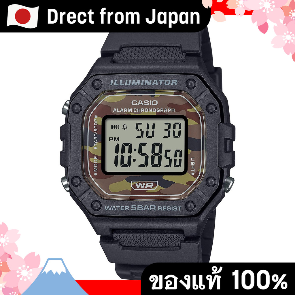 【Direct from Japan】[Casio] Casio Collection Watch [ผลิตภัณฑ์อย่างเป็นทางการในประเทศ] รุ่น Web-Web-Only W-218H-5BJF Men's Black X Camouflage