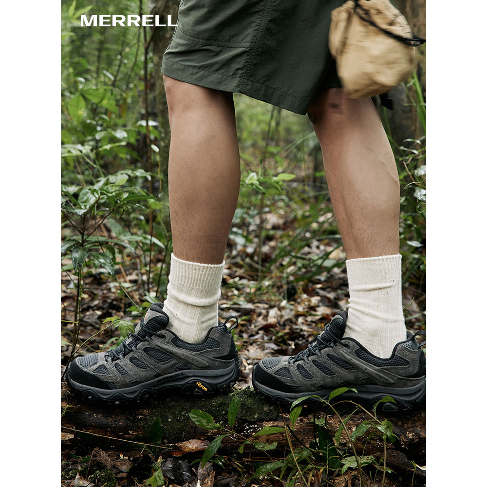 MERRELL MERRELL กลางแจ้ง Shock-Absorbing รองเท้าเดินป่าผู้ชายผู้หญิง MOAB3 ทนต่อการสึกหรอน้ําหนักเบา