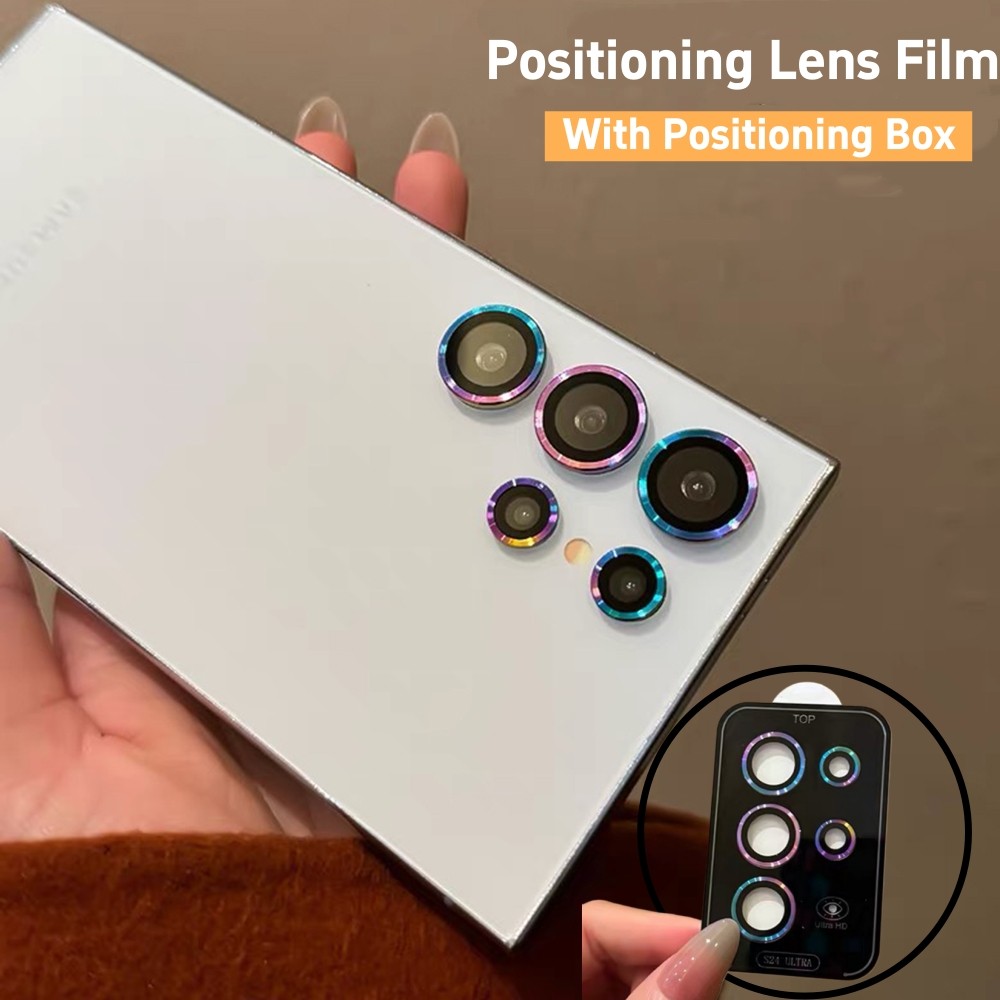 สีสันตําแหน่งเสริม CD เลนส์กล้องสําหรับ Samsung Galaxy S25 24 23 22 UItra S25 24 23 Plus กระจกนิรภัยกล้องป้องกันฟิล์ม