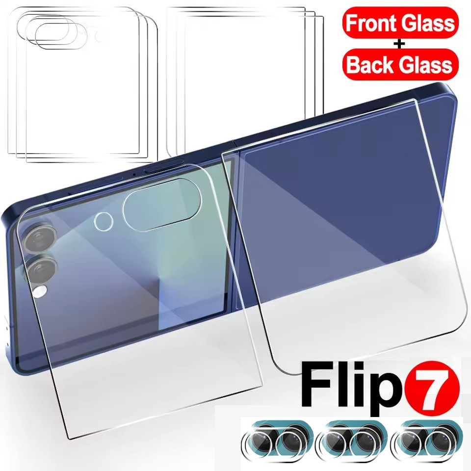 กระจกนิรภัยป้องกันหน้าจอสําหรับ Samsung Galaxy Z Flip 7 Soft Hydrogel Film Anti-scratch ฝาครอบเลนส์ก
