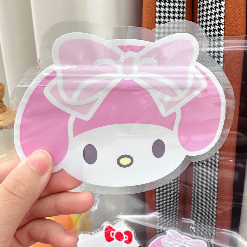 Insโปร่งใสKuromi Big-Eared Dog Pacha Dog Melody Girl Heart Ziplock Bagบรรจุภัณฑ์ถุงถุงขนม