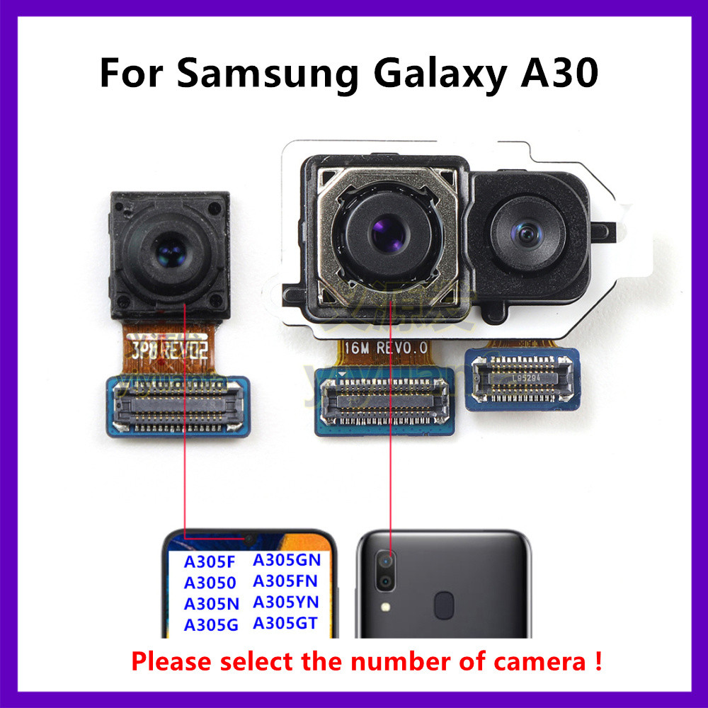 สําหรับ Samsung Galaxy A30 A305 A305F SM-A305F/DS กลับใหญ่หลักกล้องด้านหลังโมดูลกล้องด้านหน้า Flex ส