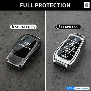 FOREST | 【เคสกุญแจโลหะผสมสังกะสีระดับไฮเอนด์】 สำหรับ Toyota Alphard Sienna 5-Button 6-Button - ป้องกันเต็มที่ กันรอยขีดข่วน ทนแรงกระแทก ไม่มีสัญญาณรบกวน หรูหราระดับพรีเมียม