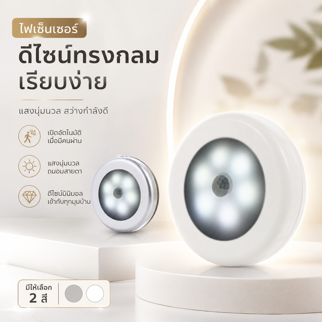 โคมไฟ LED เซ็นเซอร์ตรวจจับความเคลื่อนไหว ติดแม่เหล็ก สำหรับตู้เสื้อผ้า ล็อกเกอร์ A00273