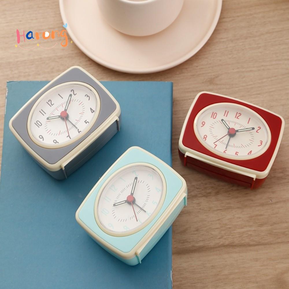 HARONG นาฬิกาอิเล็กทรอนิกส์, แบตเตอรี่-Powered Non Ticking นาฬิกาปลุกเงียบ, Vintage Luminous Display เรืองแสงมือนาฬิกาตั้งโต๊ะห้องนอน
