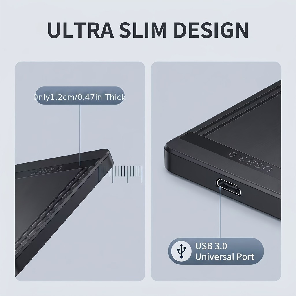 ฮาร์ดไดรฟ์ภายนอกแบบพกพา USB 3.0 ความเร็วสูง 2TB- ปลั๊กอินแอนด์เพลย์ฟรีเครื่องมือความจุขนาดใหญ่เหมาะส