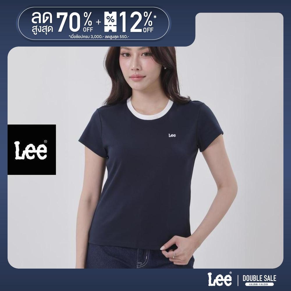 LEE เสื้อยืดแขนสั้นผู้หญิง ทรง Slim รุ่น LE S126WTSSN10 สีกรมท่า